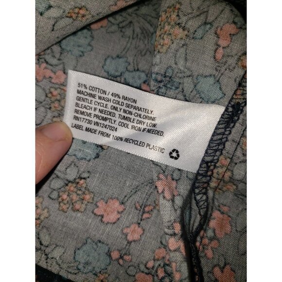 𝅺NWT AVA & VIV  Black Floral Long Sleeve Phasant Blouse Top 4XL - Picture 3 of 3